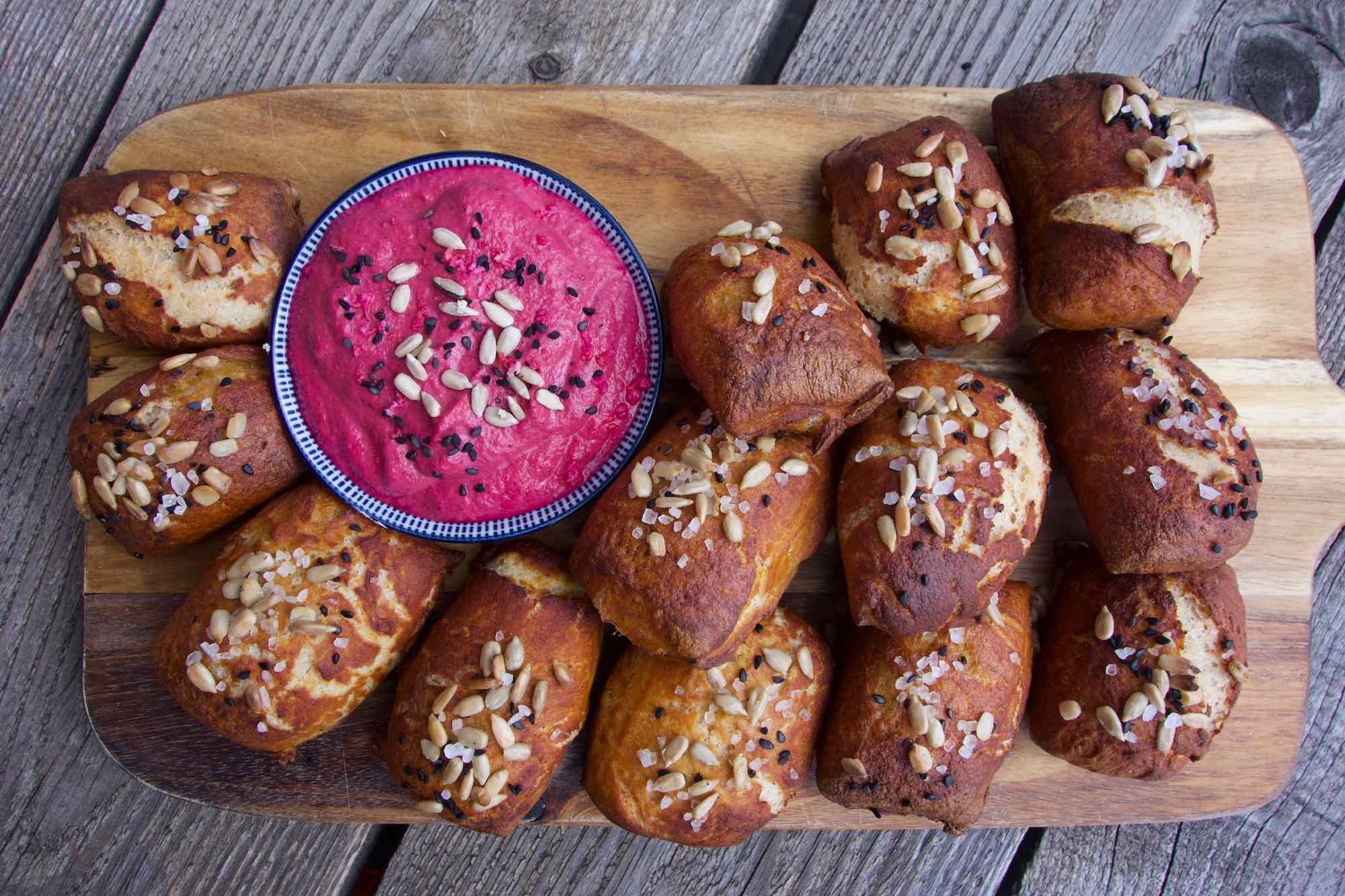 WearActive Blog Vegan Pretzel Bites with Beetroot and Horseradish dip
